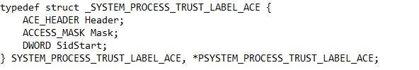 Process TrustLabelACE structure definition