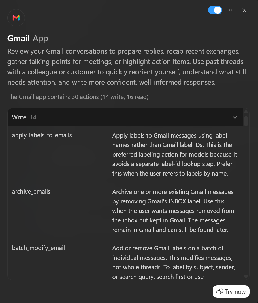 Figure 4 — The Gmail App detail view.