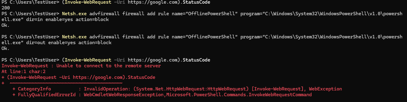 Figure 2: netsh advfirewall example